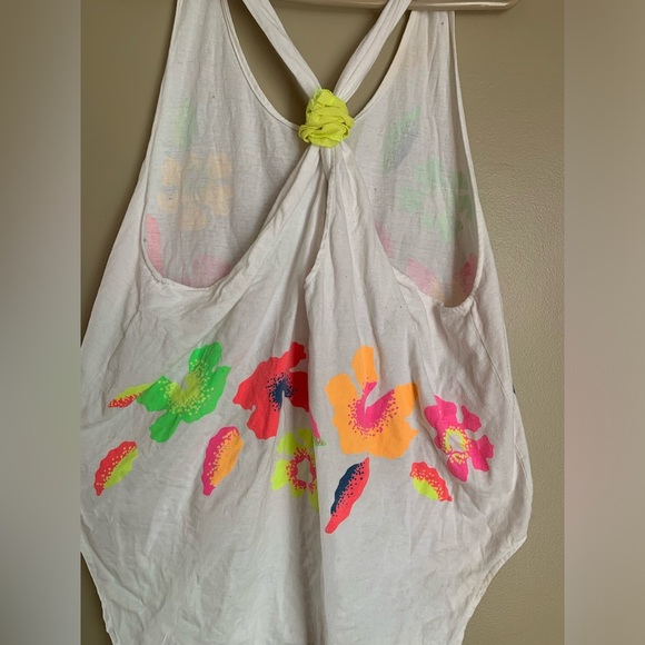 1990s OP tank top with neon logo print One Size - Picture 6 of 7
